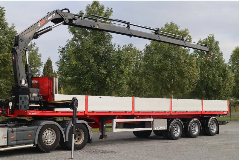 Kelberg HIAB 228-4 | 3 AXLE | LIFT AXLE | 2X STEERING | KRAN / CRANE - Semi-remorque plateau: photos 1 Kelberg HIAB 228-4 | 3 AXLE | LIFT AXLE | 2X STEERING | KRAN / CRANE - Semi-remorque plateau: photos 1