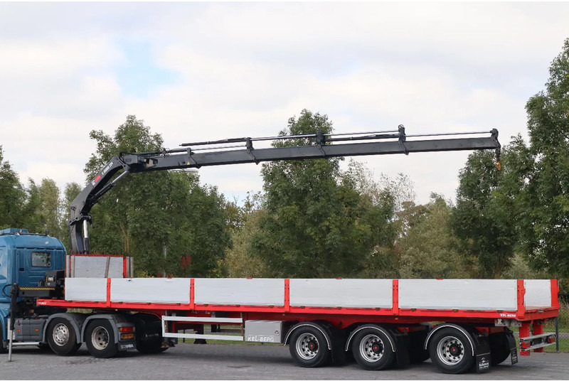 Kelberg HIAB 228-4 | 3 AXLE | LIFT AXLE | 2X STEERING | KRAN / CRANE - Semi-remorque plateau: photos 3 Kelberg HIAB 228-4 | 3 AXLE | LIFT AXLE | 2X STEERING | KRAN / CRANE - Semi-remorque plateau: photos 3
