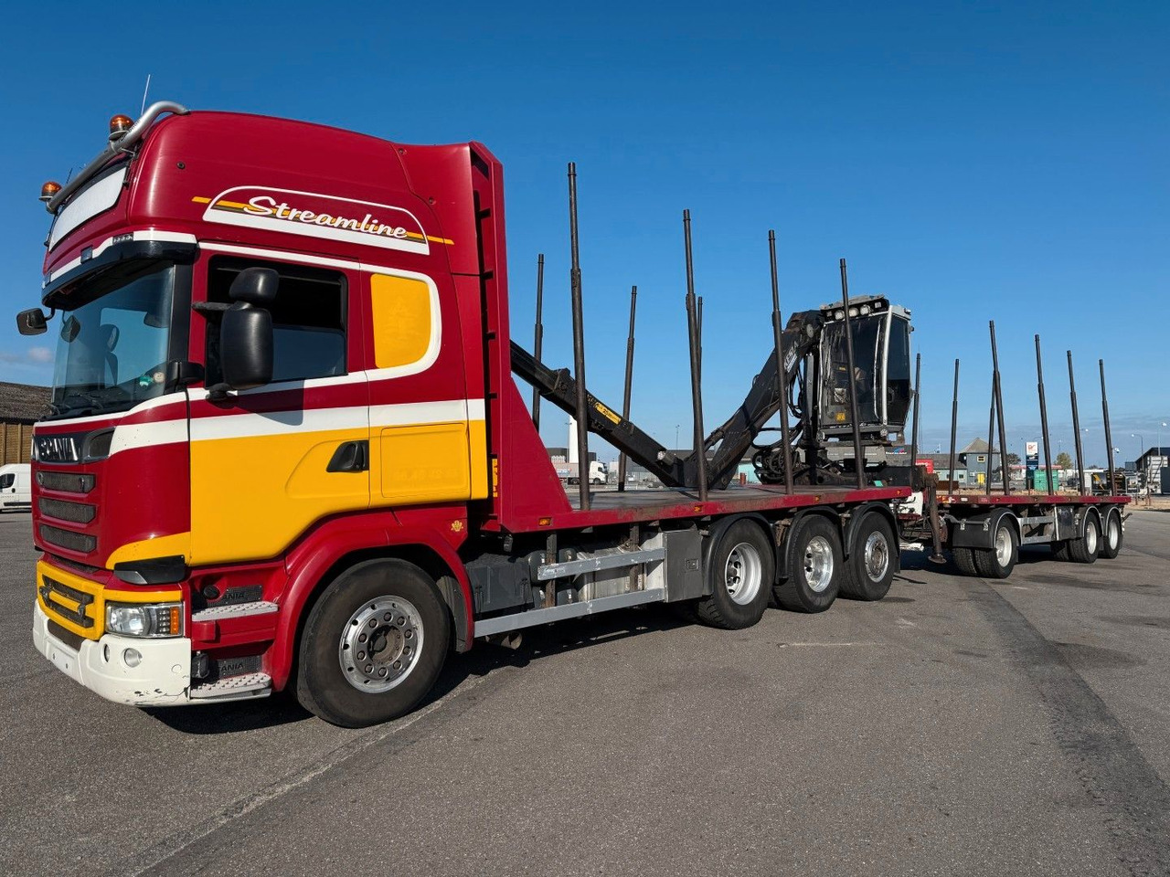Camion grue Scania R580 V8 8x4*4 Crane Kesla 21127 / Woodtransport: photos 24