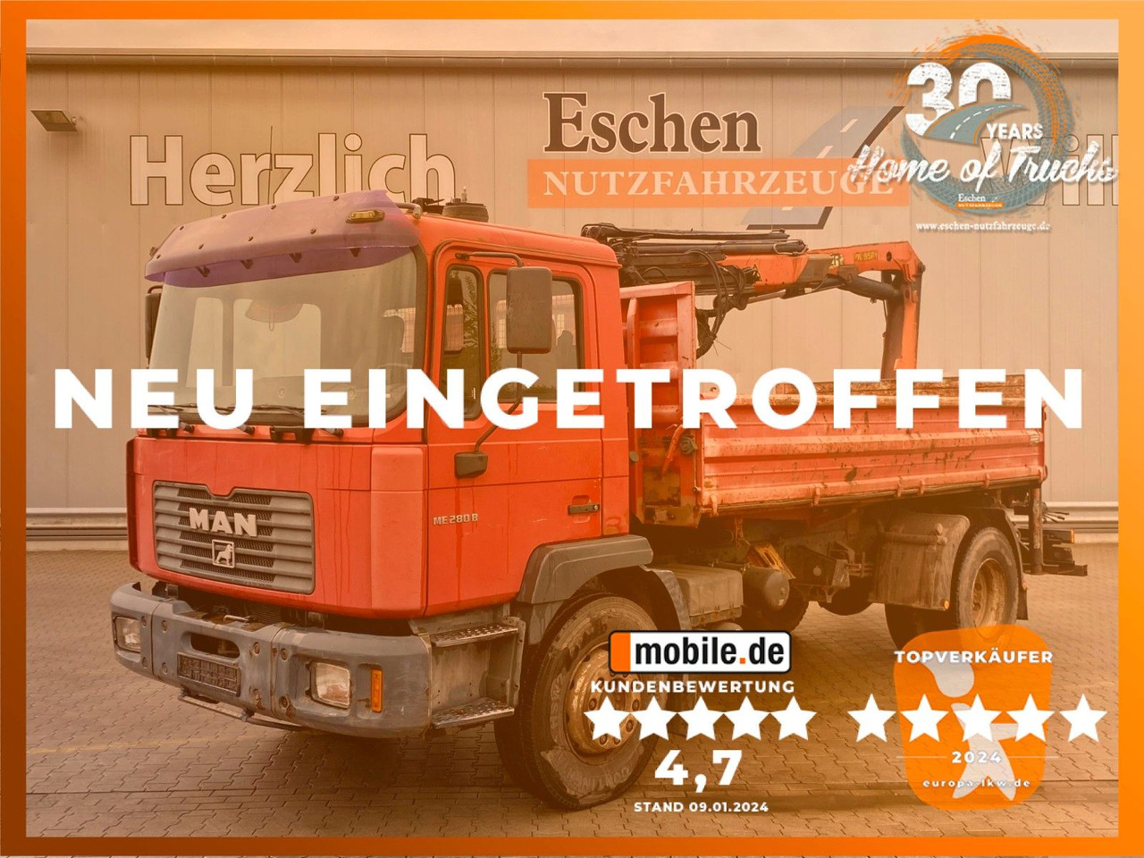 MAN 18.285 MC | Palfinger PK 9501*Blatt*2x AHK+Oel - Camion benne, Camion grue: photos 1 MAN 18.285 MC | Palfinger PK 9501*Blatt*2x AHK+Oel - Camion benne, Camion grue: photos 1