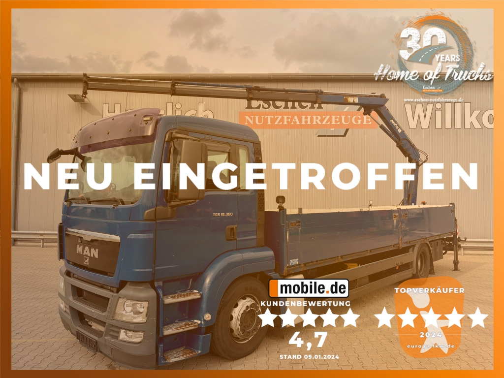 MAN TGS 18.360 4x2 LL / MKG HLK 111 Kran - Camion plateau, Camion grue: photos 1 MAN TGS 18.360 4x2 LL / MKG HLK 111 Kran - Camion plateau, Camion grue: photos 1