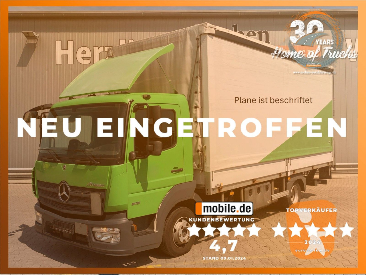 Mercedes-Benz Atego 818 | MBB LBW 1,00to.*Edscha*2x Gardine*AC - Camion à rideaux coulissants: photos 1 Mercedes-Benz Atego 818 | MBB LBW 1,00to.*Edscha*2x Gardine*AC - Camion à rideaux coulissants: photos 1
