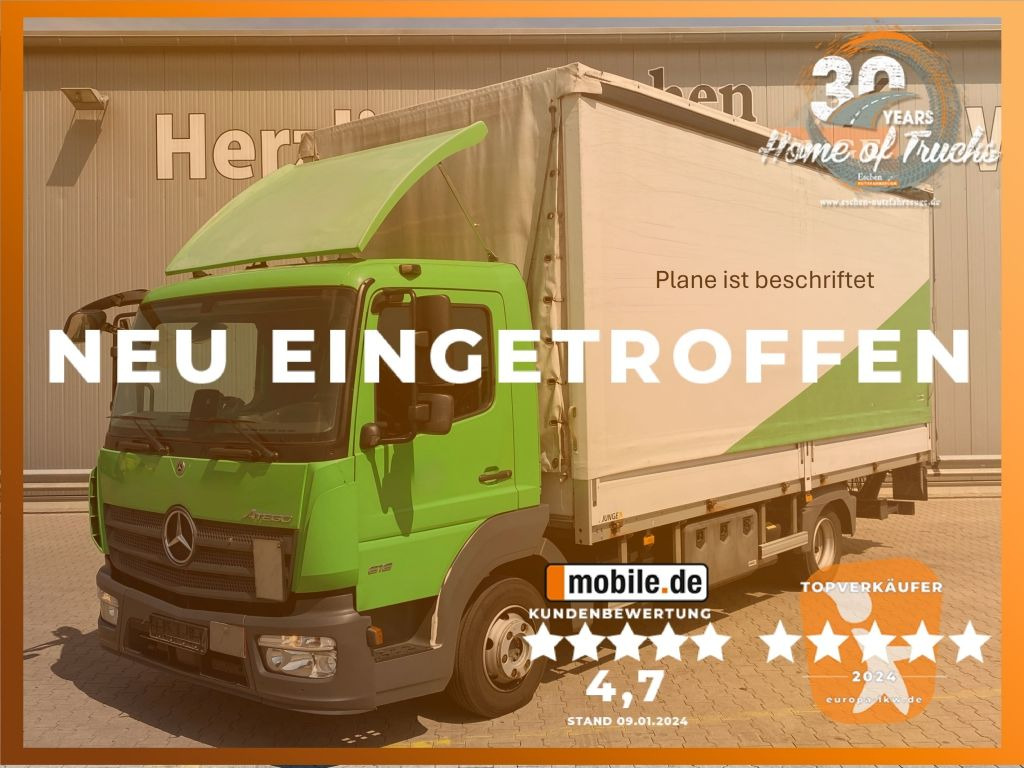 Mercedes-Benz Atego 818 | MBB LBW 1,00to.*Edscha*2x Gardine*AC - Utilitaire plateau baché: photos 1 Mercedes-Benz Atego 818 | MBB LBW 1,00to.*Edscha*2x Gardine*AC - Utilitaire plateau baché: photos 1