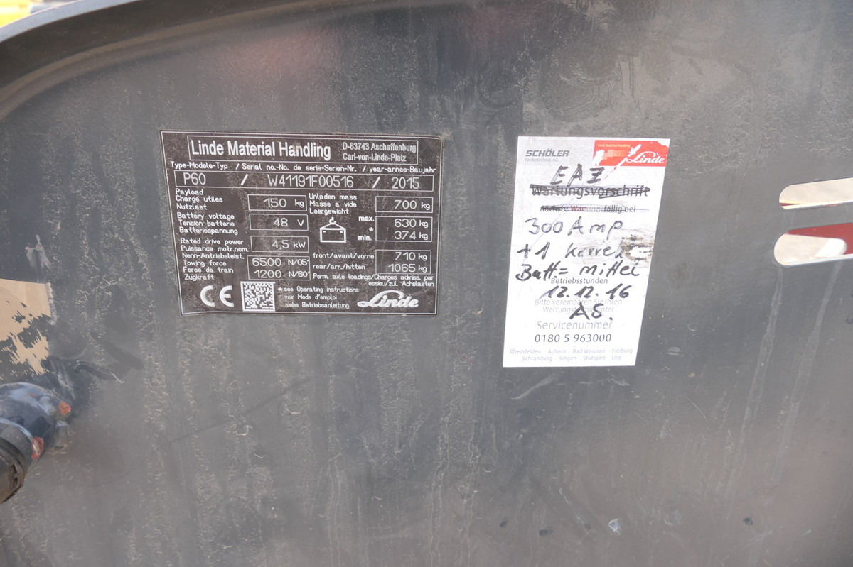 LINDE P 60 Z Schlepper Batterie 22/2019 3-Rad - crédit-bail LINDE P 60 Z Schlepper Batterie 22/2019 3-Rad: photos 11 LINDE P 60 Z Schlepper Batterie 22/2019 3-Rad - crédit-bail LINDE P 60 Z Schlepper Batterie 22/2019 3-Rad: photos 11