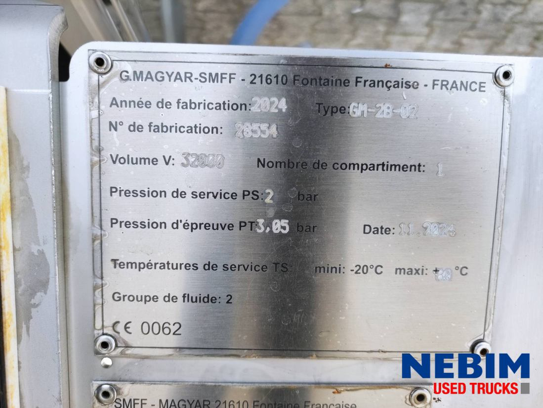 Semi-remorque citerne neuf Magyar GM-2B-02 - 32.000Ltr - Food - NEW / Nieuw / NEU: photos 9