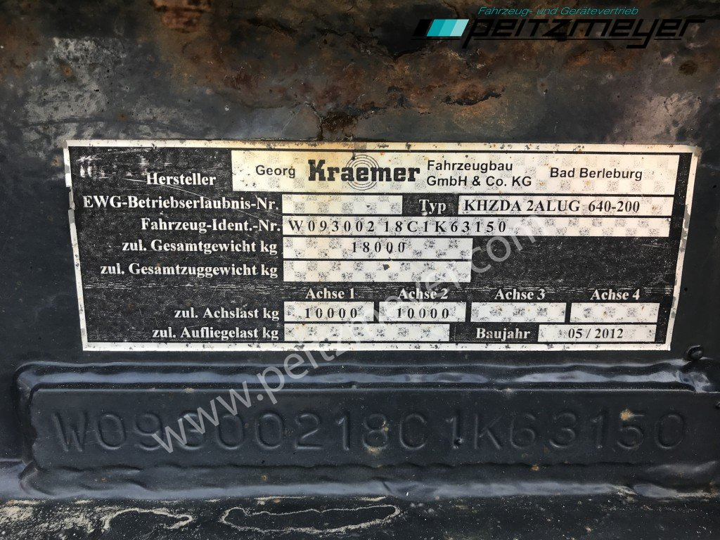 Remorque grumier Krämer Kurzholzanhänger 20 t. Holzanhänger 4 Paar Exte Stahlrungen, Alcoa Alufelgen: photos 14
