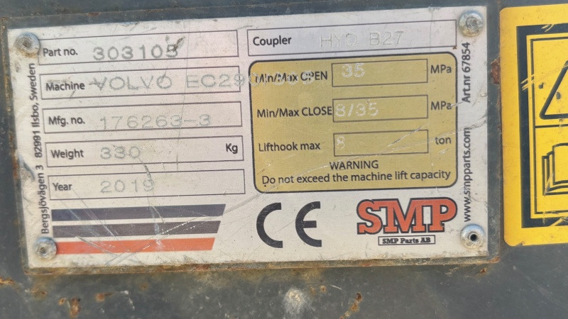 SMP NTP20 B27 S2 - Attache rapide pour Pelle: photos 4 SMP NTP20 B27 S2 - Attache rapide pour Pelle: photos 4