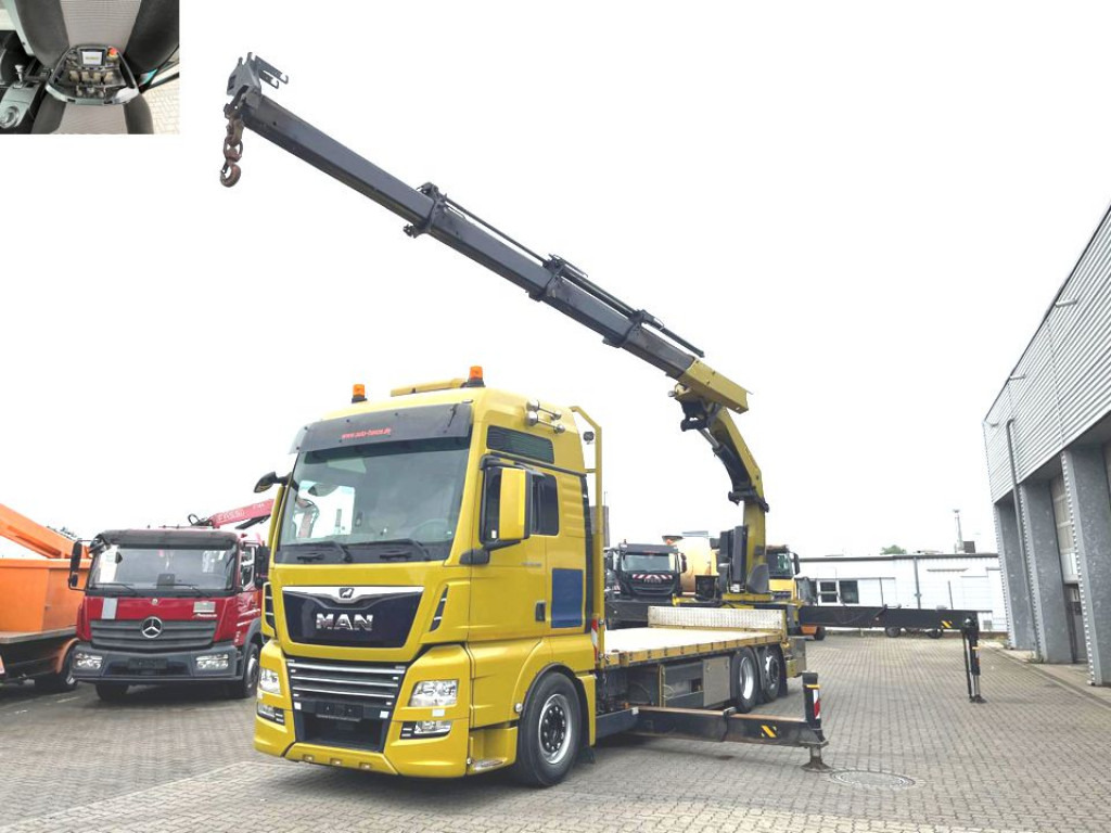 MAN MAN TG-X Pritsche Heckkran 26.500 6x2-2 LL 53m/to, Funk, Twistlock. - Camion plateau, Camion grue: photos 1 MAN MAN TG-X Pritsche Heckkran 26.500 6x2-2 LL 53m/to, Funk, Twistlock. - Camion plateau, Camion grue: photos 1