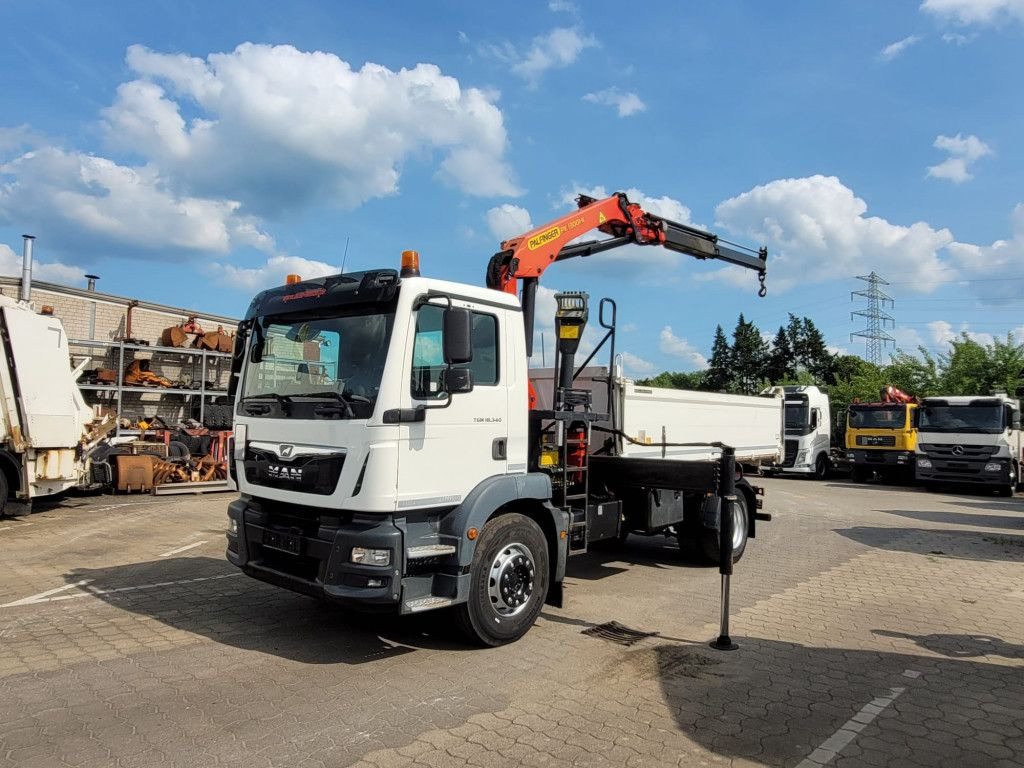 MAN TG-M 18.340 4x2 2-Achs Kipper Kran Palf. PK 130 - Camion benne, Camion grue: photos 1 MAN TG-M 18.340 4x2 2-Achs Kipper Kran Palf. PK 130 - Camion benne, Camion grue: photos 1