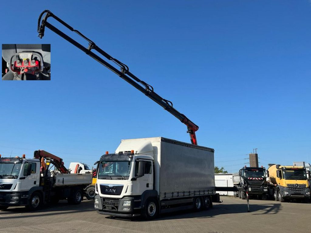 MAN TG-S 26.400 6x2-2 BL Pritsche Heckkran 5xhydr.Au - Camion grue: photos 1 MAN TG-S 26.400 6x2-2 BL Pritsche Heckkran 5xhydr.Au - Camion grue: photos 1