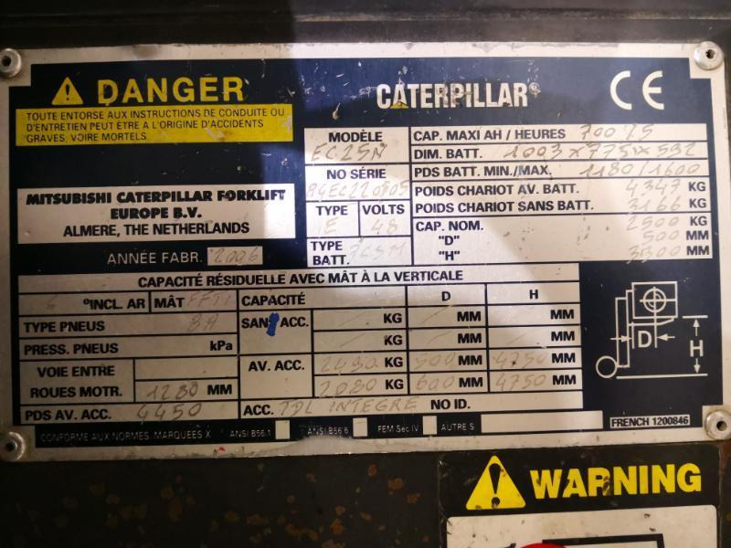 Chariot élévateur électrique Caterpillar EC25N: photos 9