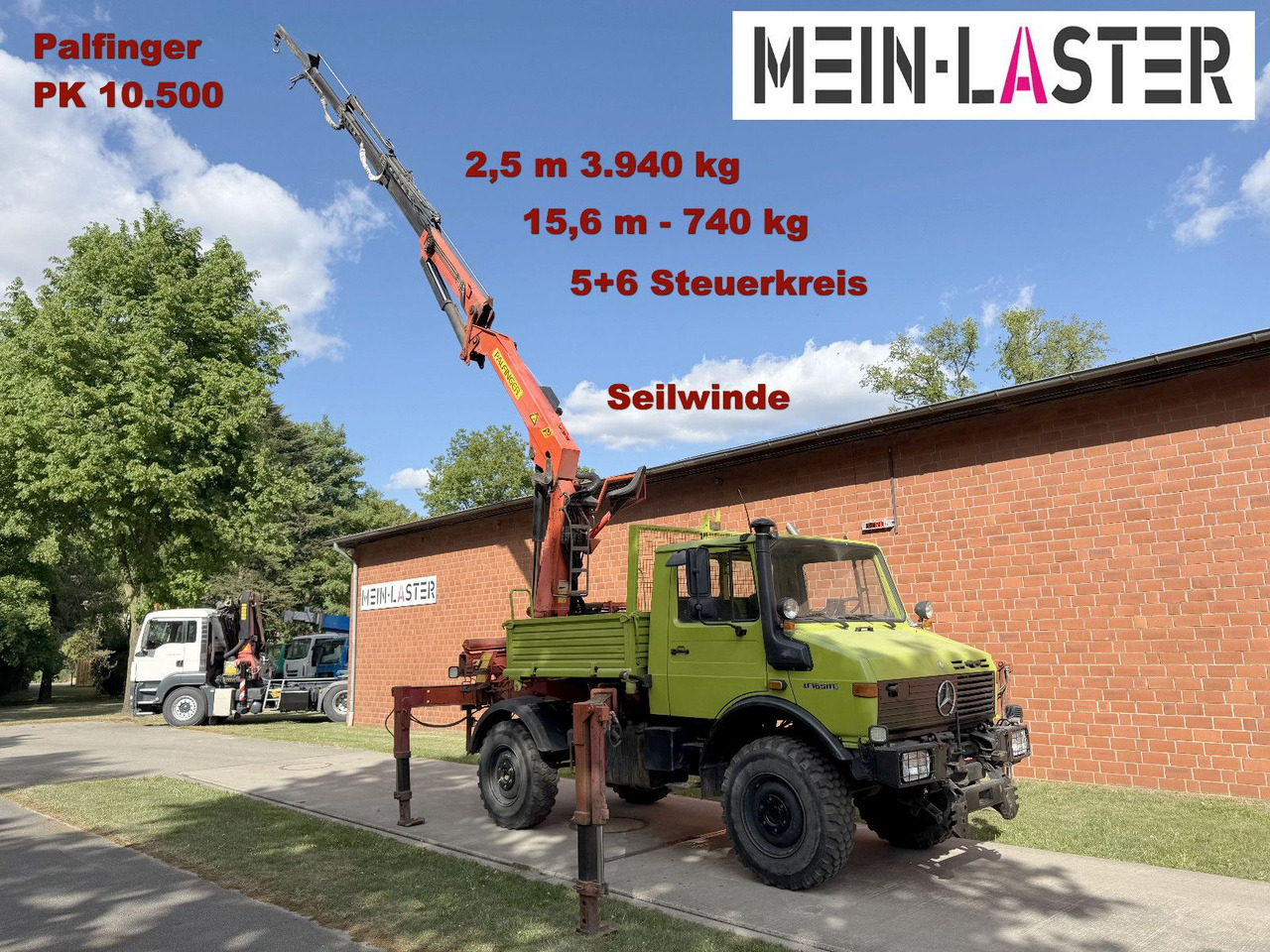 Unimog U 1650 PK 10500 Kran 15 m max. 3,9 t Seilwinde - Camion grue: photos 1 Unimog U 1650 PK 10500 Kran 15 m max. 3,9 t Seilwinde - Camion grue: photos 1