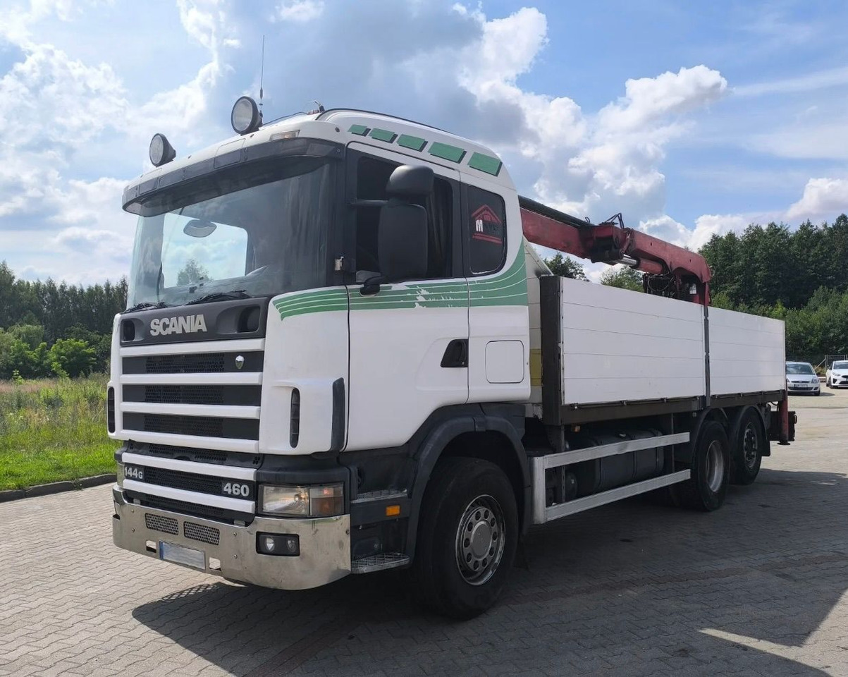 SCANIA 144.460 - Camion plateau, Camion grue: photos 3 SCANIA 144.460 - Camion plateau, Camion grue: photos 3