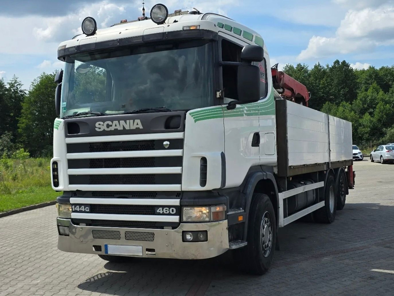 SCANIA 144.460 - Camion plateau, Camion grue: photos 2 SCANIA 144.460 - Camion plateau, Camion grue: photos 2