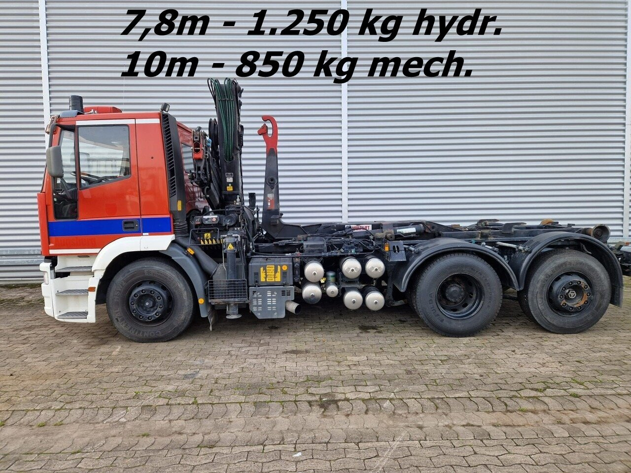 EuroTech 240E38 6x2-4 EuroTech 240E38 6x2-4, Lift-/Lenkachse, Seilwinde, Kran Hiab 100 - Camion ampliroll, Camion grue: photos 1 EuroTech 240E38 6x2-4 EuroTech 240E38 6x2-4, Lift-/Lenkachse, Seilwinde, Kran Hiab 100 - Camion ampliroll, Camion grue: photos 1