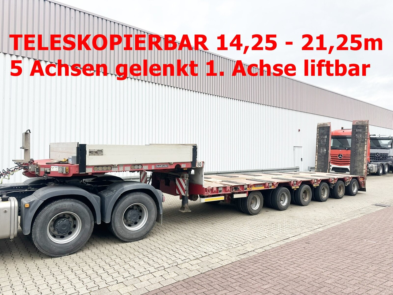 Goldhofer STZ L 6-67/80 A STZ-L 6-67/80 A, 6 Achsen, 86.000kg Ges.-Gew. - Semi-remorque surbaissé: photos 1 Goldhofer STZ L 6-67/80 A STZ-L 6-67/80 A, 6 Achsen, 86.000kg Ges.-Gew. - Semi-remorque surbaissé: photos 1