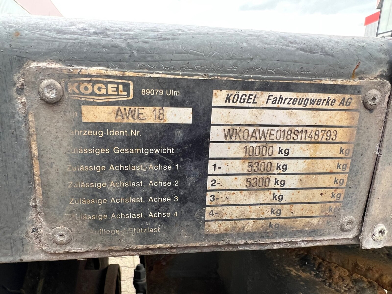Kögel AWE 18 AWE 18, Ex-Fahrschule - Remorque châssis: photos 4 Kögel AWE 18 AWE 18, Ex-Fahrschule - Remorque châssis: photos 4