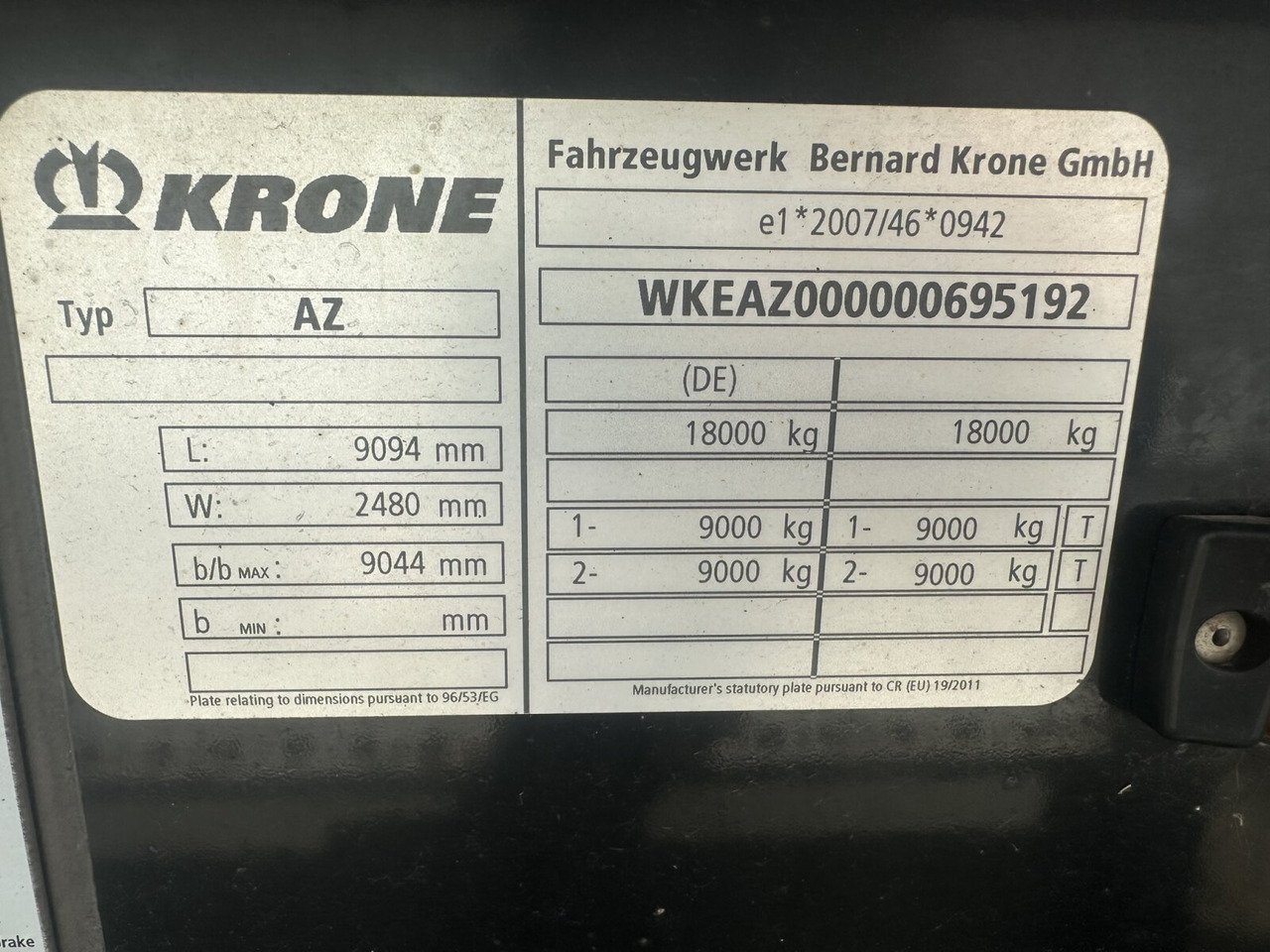Krone AZW 18 AZW 18 - Remorque porte-conteneur/ Caisse mobile: photos 2 Krone AZW 18 AZW 18 - Remorque porte-conteneur/ Caisse mobile: photos 2