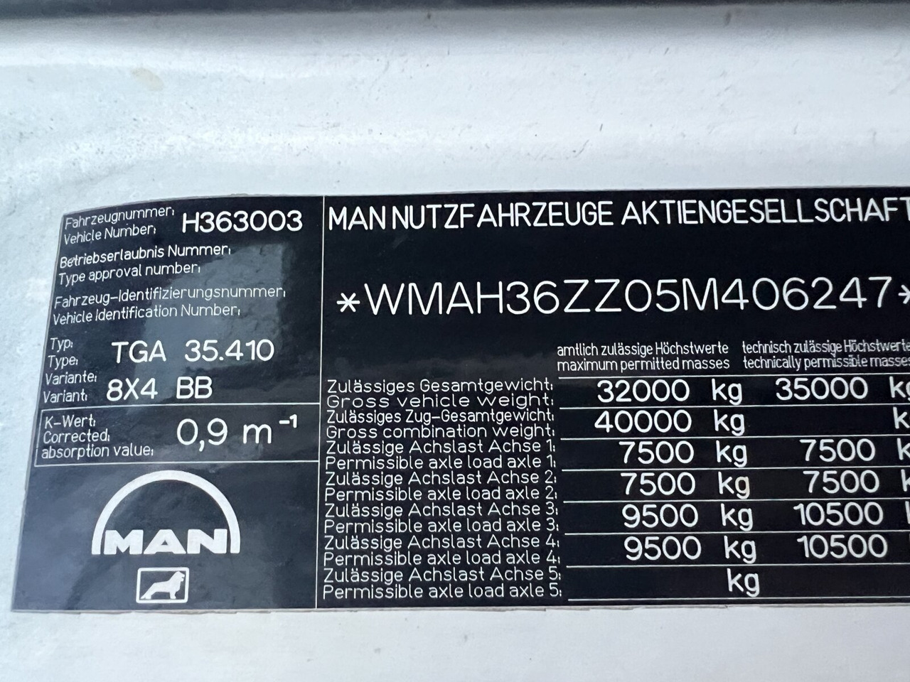 MAN TGA 35.410 8x4 BB TGA 35.410 8x4 BB, Betonmischer Karrena 10m³ - crédit-bail MAN TGA 35.410 8x4 BB TGA 35.410 8x4 BB, Betonmischer Karrena 10m³: photos 6