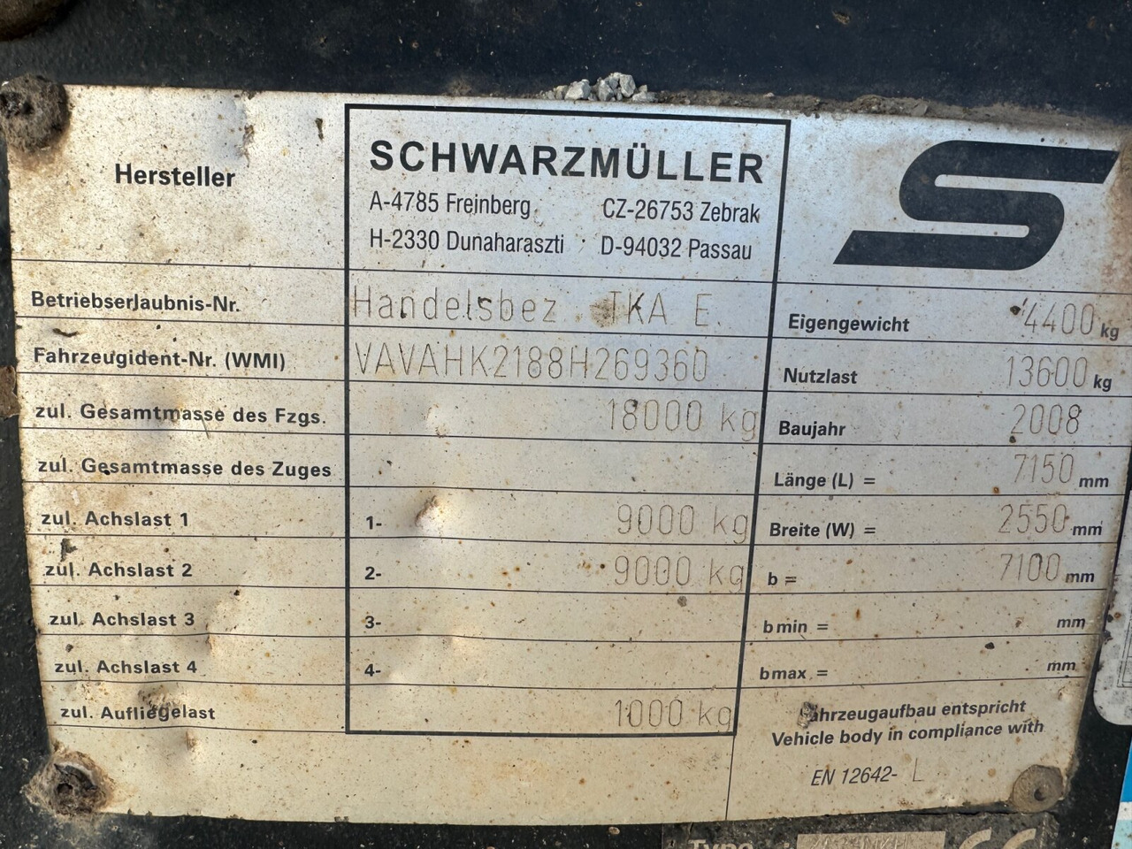 Schwarzmüller TKA 18 TKA 18, Alu-Bordwände, ca. 11m³ - Remorque benne: photos 2 Schwarzmüller TKA 18 TKA 18, Alu-Bordwände, ca. 11m³ - Remorque benne: photos 2