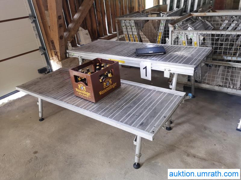 Posten Konvolut Zarges Plattform Laufsteg Bühne Überstieg Gehsteig Sockel Treppen Aluminium hochwertig - Équipement de garage: photos 2 Posten Konvolut Zarges Plattform Laufsteg Bühne Überstieg Gehsteig Sockel Treppen Aluminium hochwertig - Équipement de garage: photos 2
