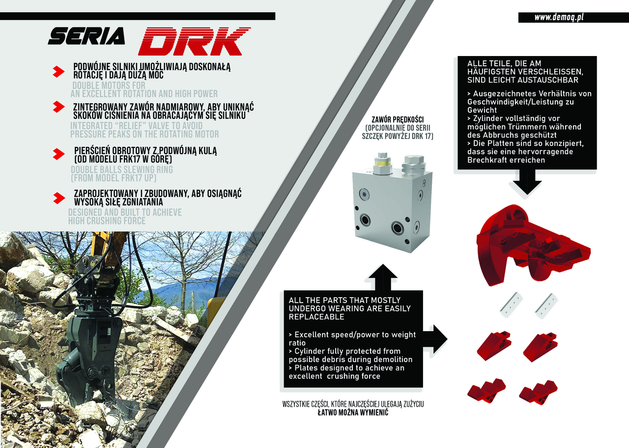 Cisaille de démolition pour Pelle neuf DEMOQ DRK 21  Hydraulic Rotating Pulveriser Crusher 2000 KG: photos 7