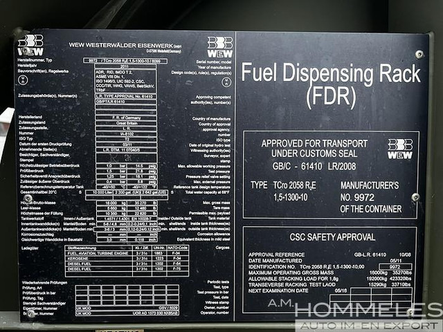 Cuve de stockage WEW Westerwälder Eisenwerk GmbH Fuel Dispensing Rack 10.000L: photos 11