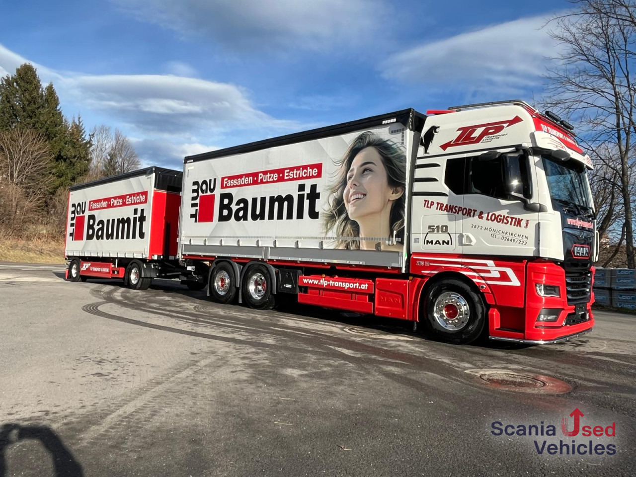 MAN TGX 26.510 6x2-4 LL Pritsche + Anhänger - Camion à rideaux coulissants: photos 2 MAN TGX 26.510 6x2-4 LL Pritsche + Anhänger - Camion à rideaux coulissants: photos 2