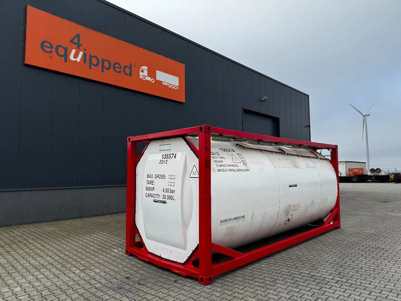 SINGAMAS 20FT ISO, 26.000L/1-COMP/3 BAFFELS/3 manholes, 5Y inspection: 11/2025 - Conteneur citerne: photos 1 SINGAMAS 20FT ISO, 26.000L/1-COMP/3 BAFFELS/3 manholes, 5Y inspection: 11/2025 - Conteneur citerne: photos 1