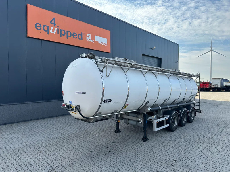 Van Hool LEBENSMITTEL / RVS Rahmen / Leergewicht: 5.860kg / 29.500L / 1-Kammer+ 1 Schwallwand / Scheibebremse / NL / APK - Semi-remorque citerne: photos 1 Van Hool LEBENSMITTEL / RVS Rahmen / Leergewicht: 5.860kg / 29.500L / 1-Kammer+ 1 Schwallwand / Scheibebremse / NL / APK - Semi-remorque citerne: photos 1