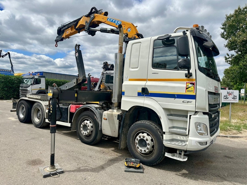 DAF CF 480 8x4 HOOKLIFT + CRANE (19m!) EFFER 205 / 6S + WINCH - RETARDER - *165.000km* - VERY NICE - Camion grue: photos 1 DAF CF 480 8x4 HOOKLIFT + CRANE (19m!) EFFER 205 / 6S + WINCH - RETARDER - *165.000km* - VERY NICE - Camion grue: photos 1