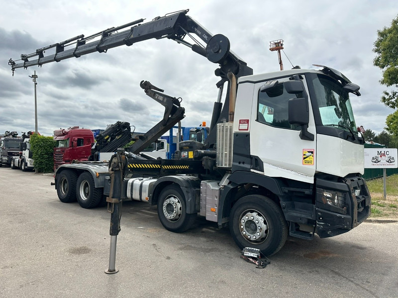 Renault C460 8x4 HOOKLIFT + CRANE HIAB 288 E-6 HIDUO - RADIO - 5/6 F - STEEL SPRING / HUB REDUCTION - Camion grue: photos 1 Renault C460 8x4 HOOKLIFT + CRANE HIAB 288 E-6 HIDUO - RADIO - 5/6 F - STEEL SPRING / HUB REDUCTION - Camion grue: photos 1