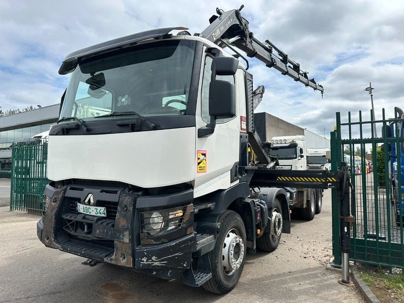 Renault C460 8x4 HOOKLIFT + CRANE HIAB 288 E-6 HIDUO - RADIO - 5/6 F - STEEL SPRING / HUB REDUCTION - Camion ampliroll, Camion grue: photos 3 Renault C460 8x4 HOOKLIFT + CRANE HIAB 288 E-6 HIDUO - RADIO - 5/6 F - STEEL SPRING / HUB REDUCTION - Camion ampliroll, Camion grue: photos 3