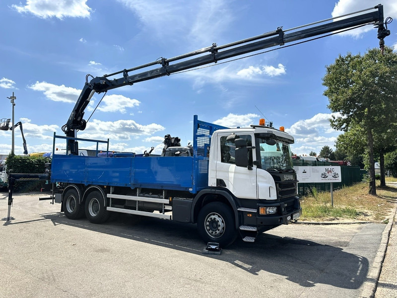 Scania P410 6x4 + CRANE HIAB 166 ES-4 - RETARDER - ROTATOR - PLATFORM 6m80 - BIG AXLES HUB REDUCTION - STEEL SPRING - Camion grue: photos 1 Scania P410 6x4 + CRANE HIAB 166 ES-4 - RETARDER - ROTATOR - PLATFORM 6m80 - BIG AXLES HUB REDUCTION - STEEL SPRING - Camion grue: photos 1