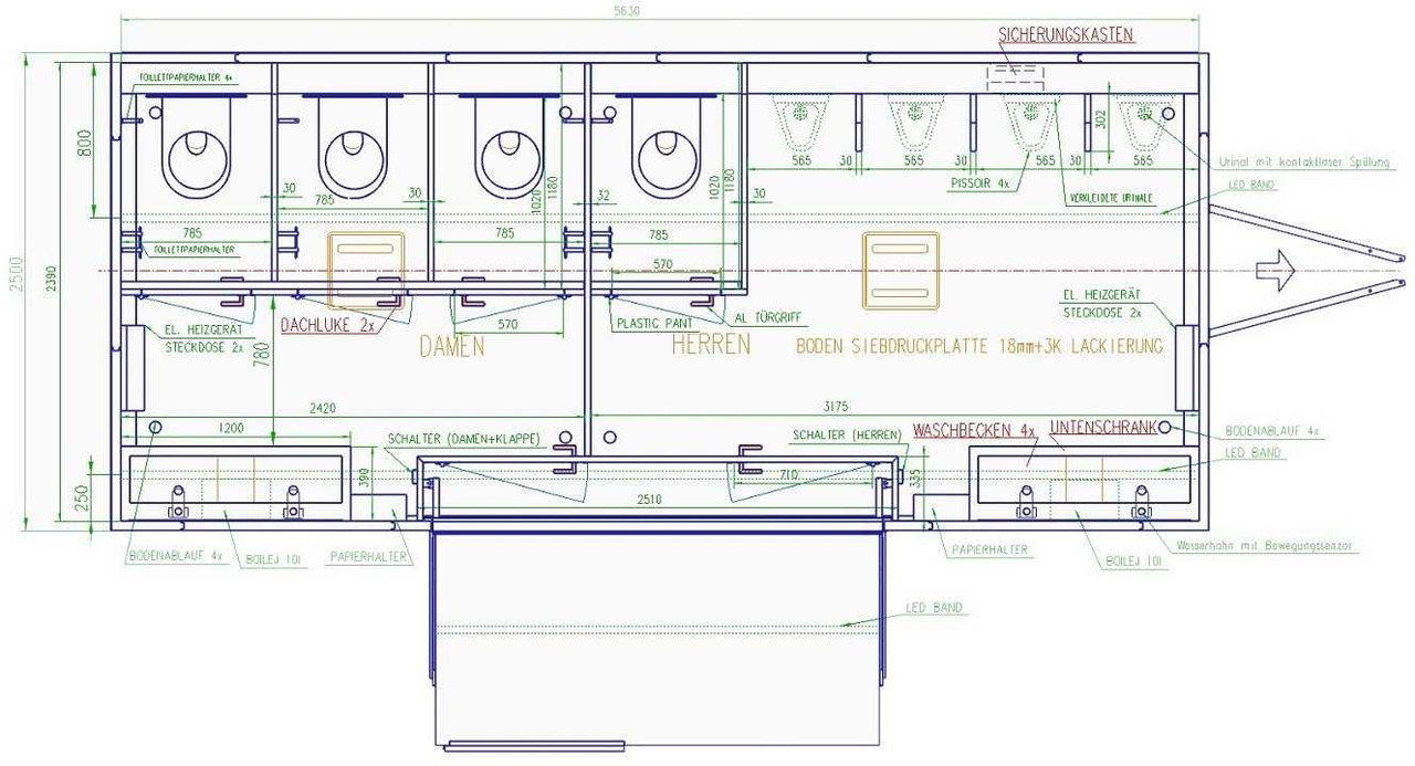 ROSEMEIER VE 3 Damen, 1 Herren, 4 Urinale Toilettenanhänger - Remorque: photos 2 ROSEMEIER VE 3 Damen, 1 Herren, 4 Urinale Toilettenanhänger - Remorque: photos 2
