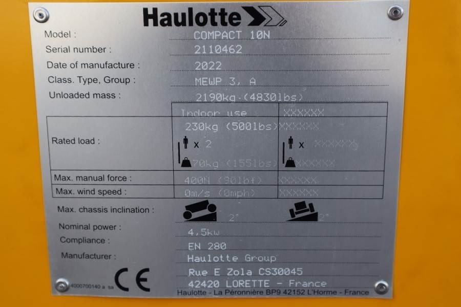 Haulotte Compact 10N Valid Iinspection, *Guarantee! 10m Wor - Nacelle ciseaux: photos 4 Haulotte Compact 10N Valid Iinspection, *Guarantee! 10m Wor - Nacelle ciseaux: photos 4