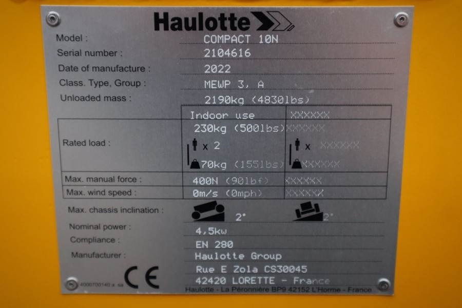 Haulotte Compact 10N Valid inspection, *Guarantee! Non Mark - Nacelle ciseaux: photos 5 Haulotte Compact 10N Valid inspection, *Guarantee! Non Mark - Nacelle ciseaux: photos 5