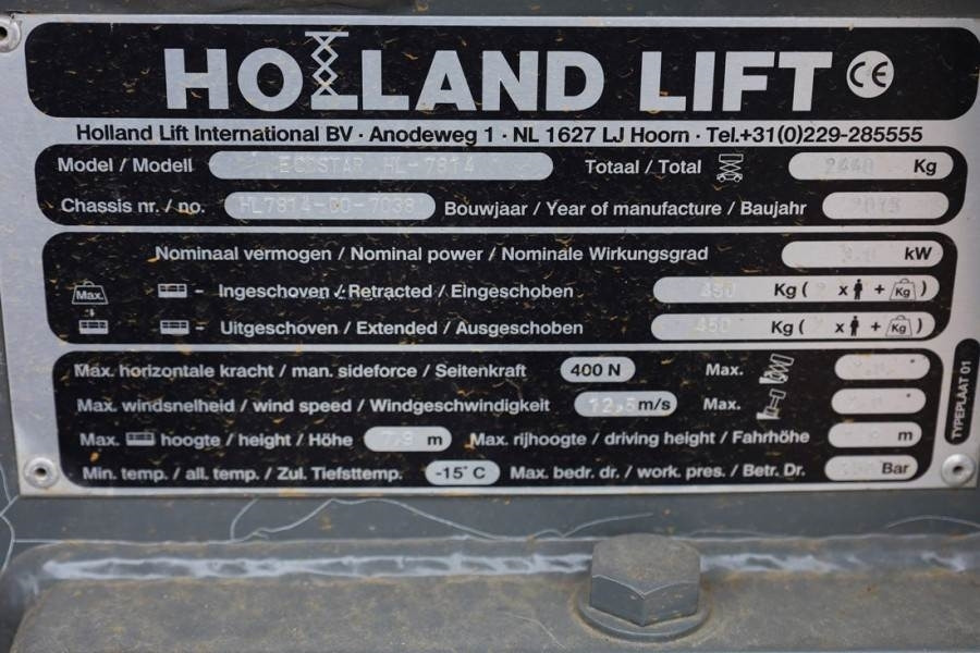 Nacelle ciseaux Holland Lift Ecostar HL-7814 Electric, 10m Working Height, 450k: photos 6