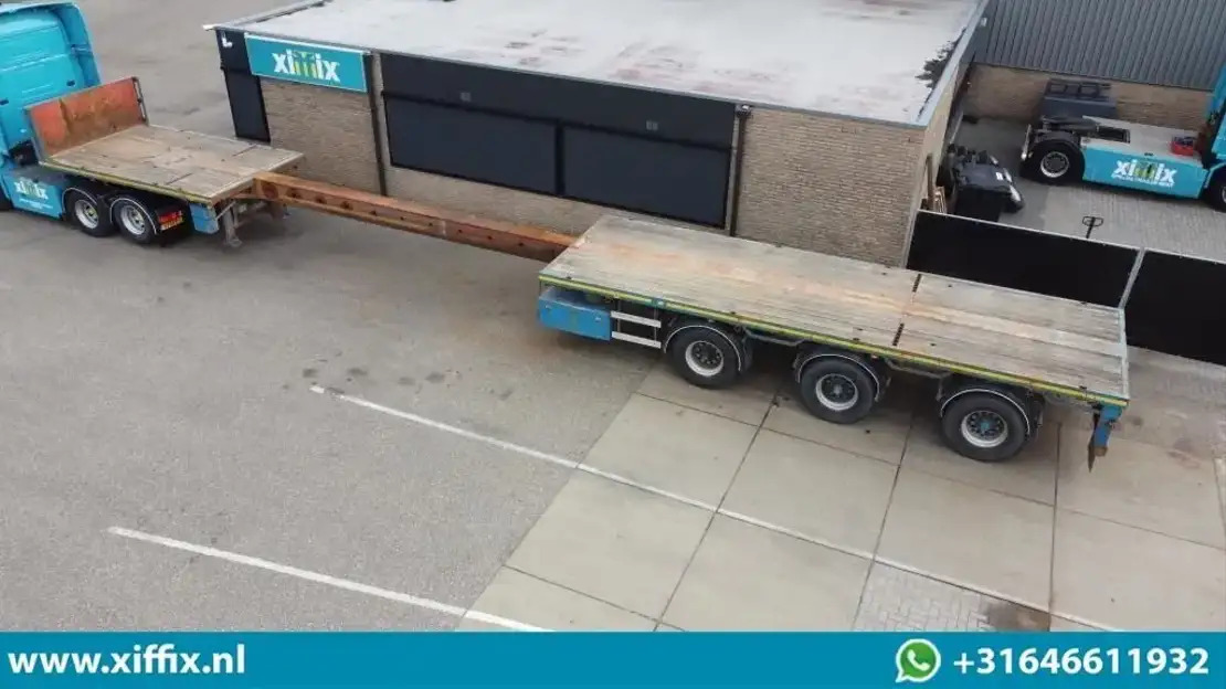 Floor 3-ass. Vlakke uitschuifbare oplegger / 2x gestuurd / 13907  - Semi-remorque plateau: photos 1 Floor 3-ass. Vlakke uitschuifbare oplegger / 2x gestuurd / 13907  - Semi-remorque plateau: photos 1