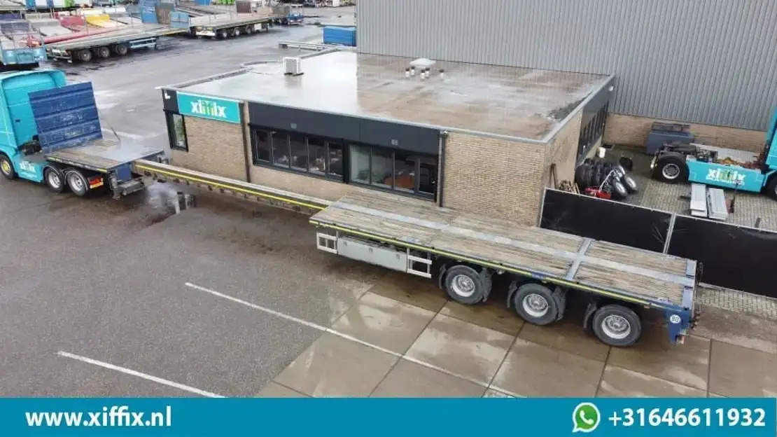 Goldhofer 3-ass. Vlakke uitschuifbare oplegger / 3x gestuurd  - Semi-remorque plateau: photos 1 Goldhofer 3-ass. Vlakke uitschuifbare oplegger / 3x gestuurd  - Semi-remorque plateau: photos 1