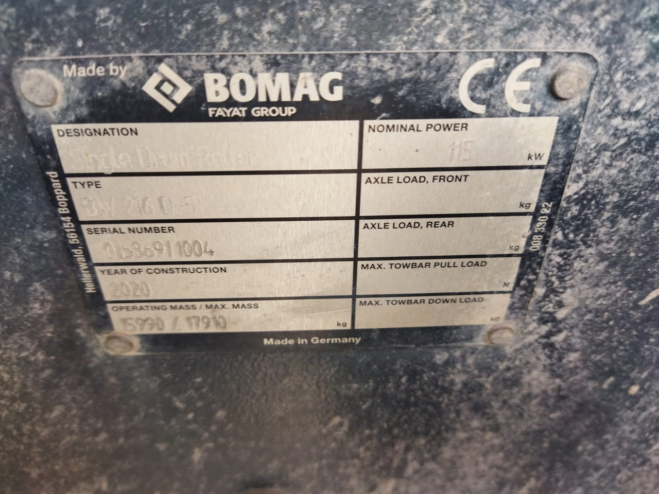 BOMAG BW216D5 - crédit-bail BOMAG BW216D5: photos 9