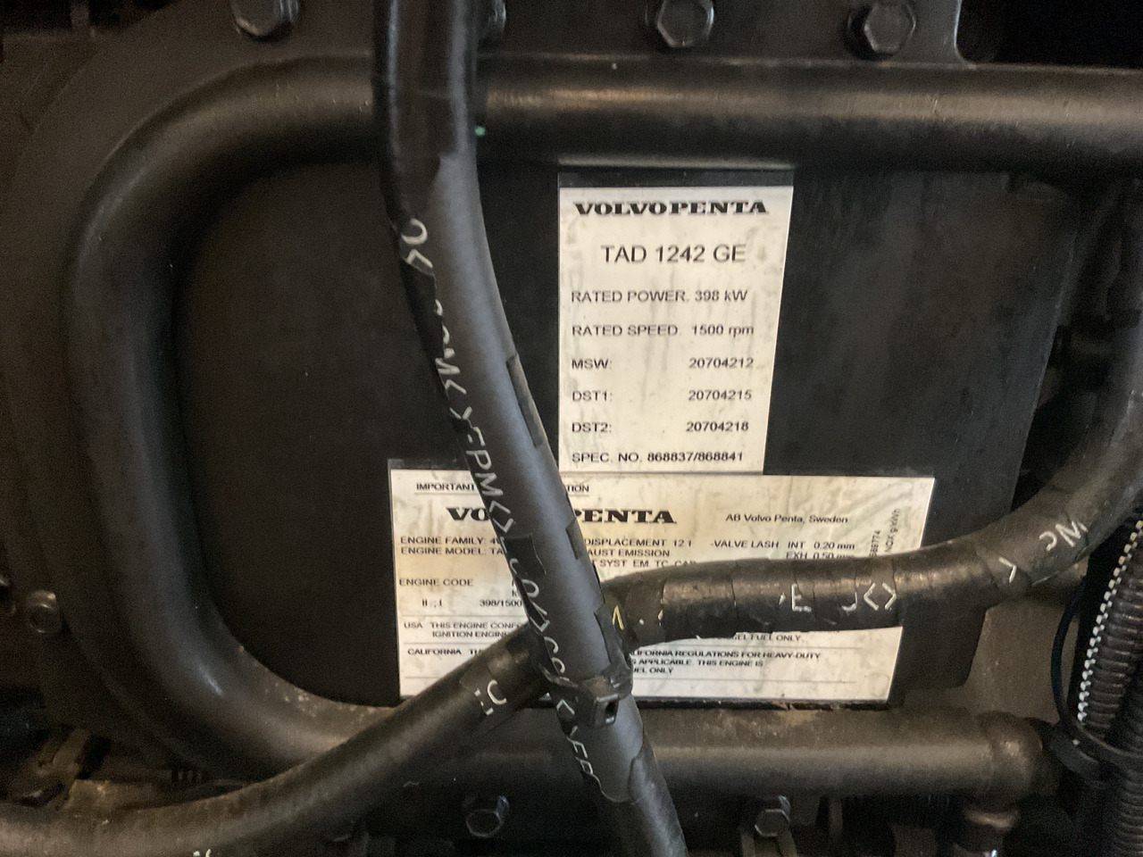 Volvo 1242GE, 450KVA Generator. Low hours since new - Groupe électrogène: photos 4 Volvo 1242GE, 450KVA Generator. Low hours since new - Groupe électrogène: photos 4