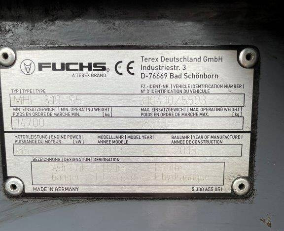 Pelle de manutention Fuchs MHL310F: photos 22