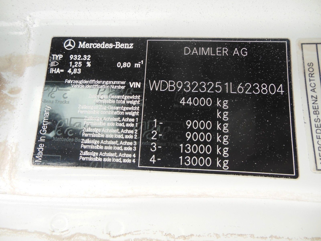 Camion benne Mercedes-Benz ACTROS 4144, 8X6, 3 PEDALE, MEILLER, BODRMATIC: photos 29
