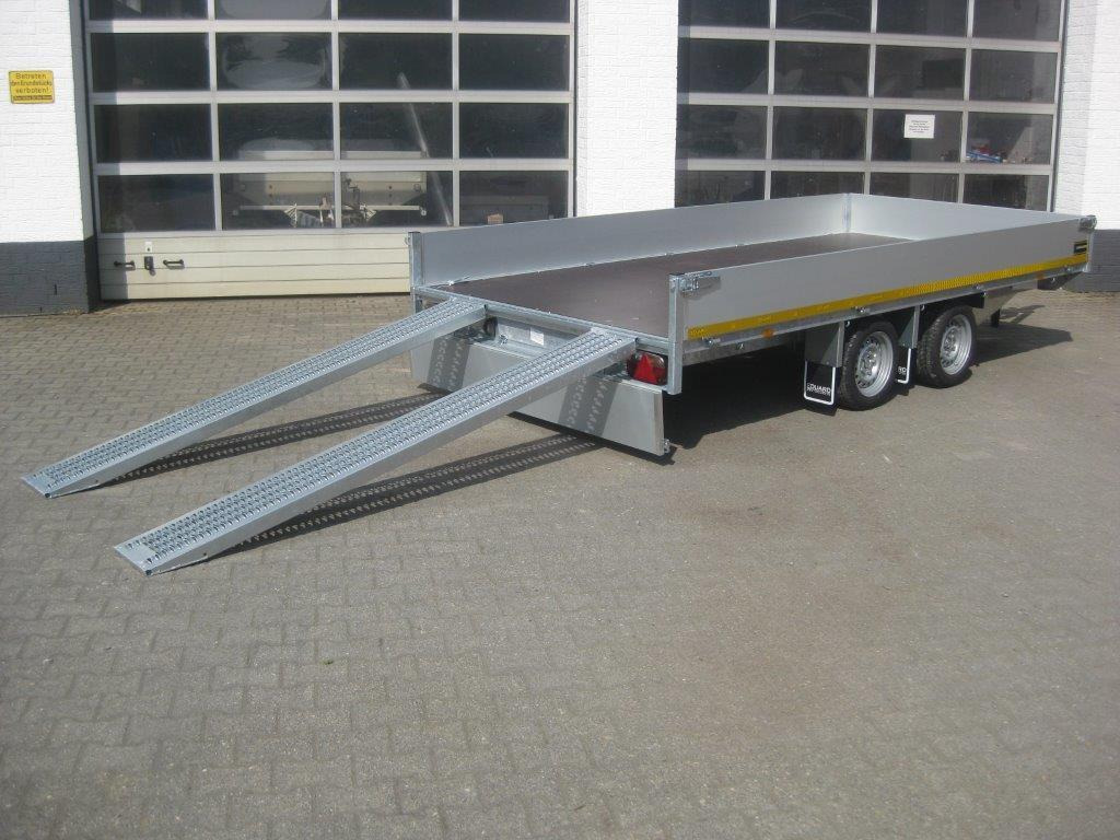 Multi Transporter 406x200x30cm Rampen Seilwinde 13" niedrig Fahrwerk (XL) 2700kg - Remorque plateau: photos 1 Multi Transporter 406x200x30cm Rampen Seilwinde 13" niedrig Fahrwerk (XL) 2700kg - Remorque plateau: photos 1