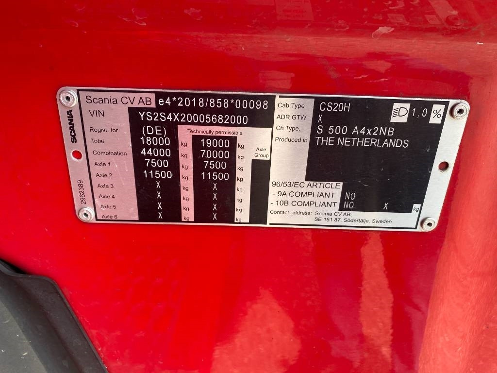 Tracteur routier Scania S500 - RETARDER / 3Pedales endommagé: photos 7
