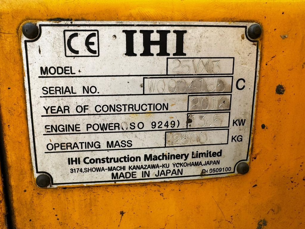 IHI 25VX3, 2.5ton, SWISS Machine  - crédit-bail IHI 25VX3, 2.5ton, SWISS Machine: photos 8