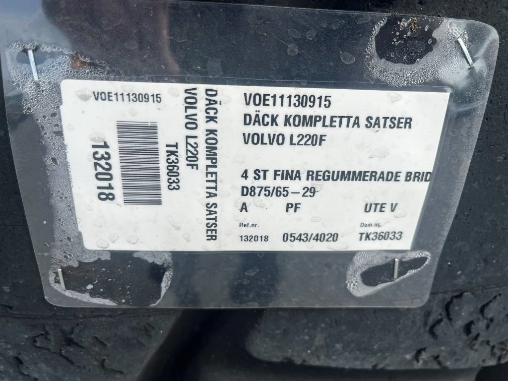 Bridgestone Regummerade 875/65R29 på Volvo L220 fälg - Roue complète: photos 3 Bridgestone Regummerade 875/65R29 på Volvo L220 fälg - Roue complète: photos 3