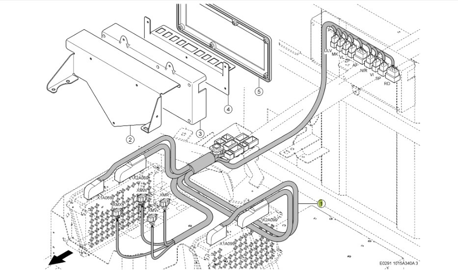 Câble/ Fil pour Ensileuse Claas Jaguar 880-830 980-930 - wiązka elektryczna kabiny 0018110206: photos 6