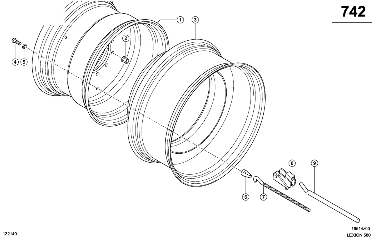Claas Lexion 580 KOŁO TARCZOWE 0006397700 (Ogumienie bliżniacze z zamkami hakowymi) - Jante pour Moissonneuse-batteuse: photos 1 Claas Lexion 580 KOŁO TARCZOWE 0006397700 (Ogumienie bliżniacze z zamkami hakowymi) - Jante pour Moissonneuse-batteuse: photos 1